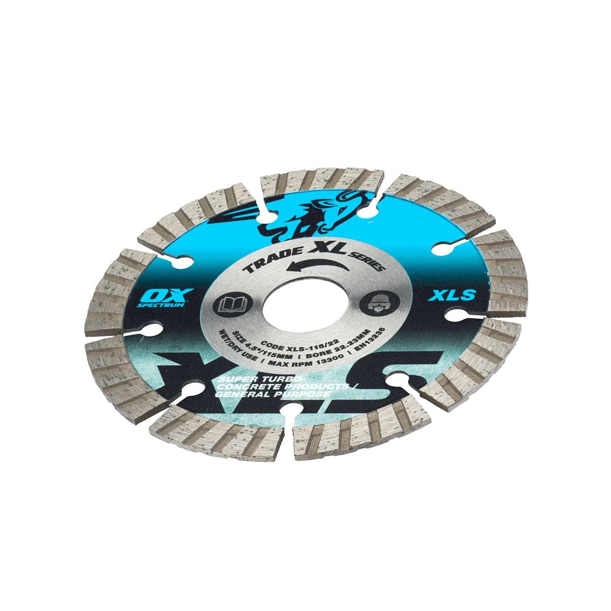 OX Trade XL Super - Turbo Segmented Diamond Blade - Concrete & GP - 115/22.23mm XLS-115/22