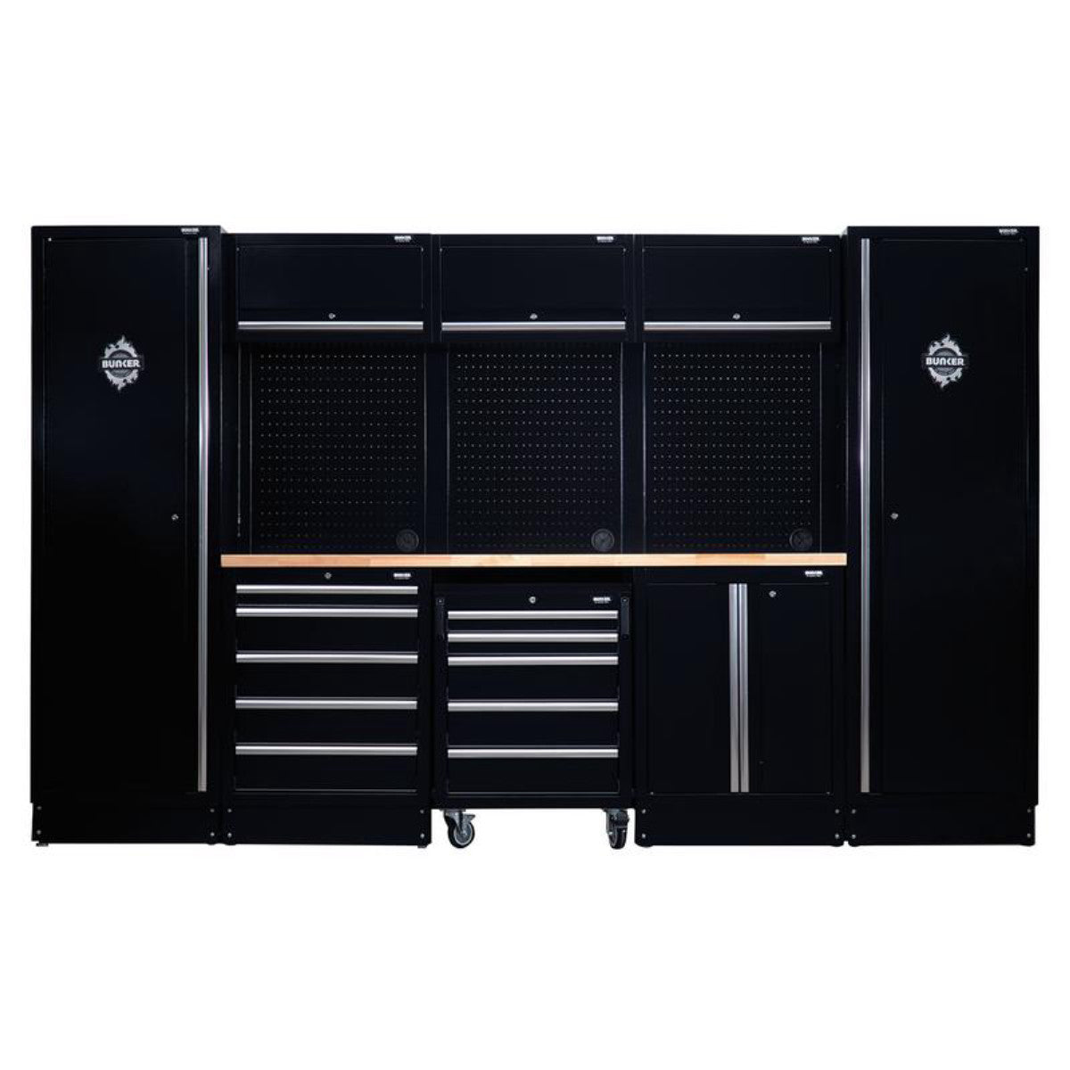 Bunker 16 Piece Modular Storage Combo with Hardwood Worktop, 3240mm 27066