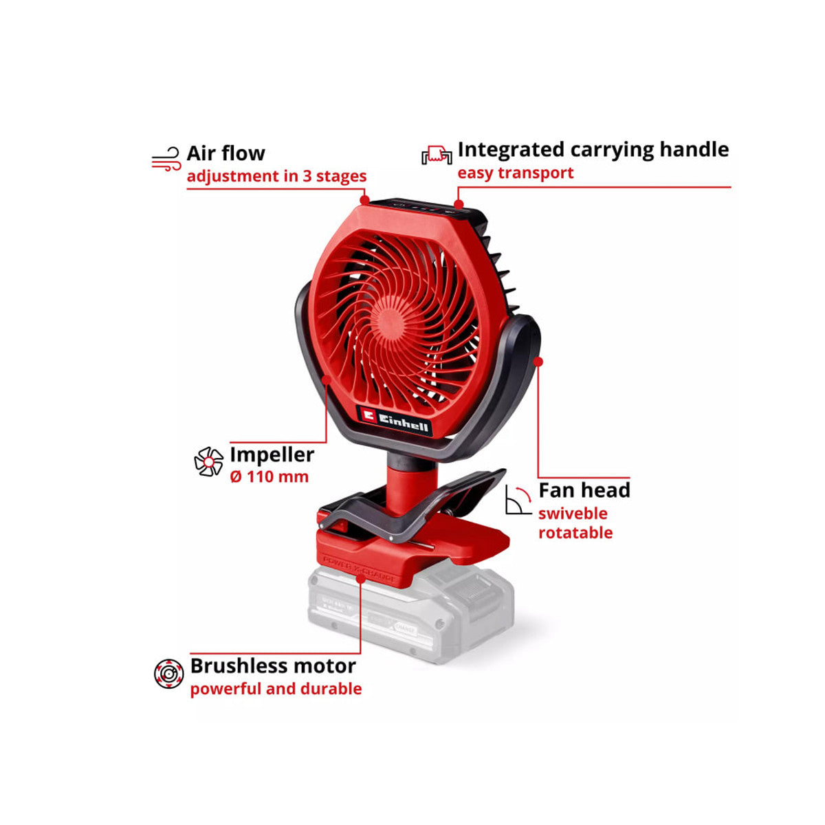Einhell GC-CF 18/110 Li-Solo Cordless Fan 18V Bare Unit EINGCCF18N