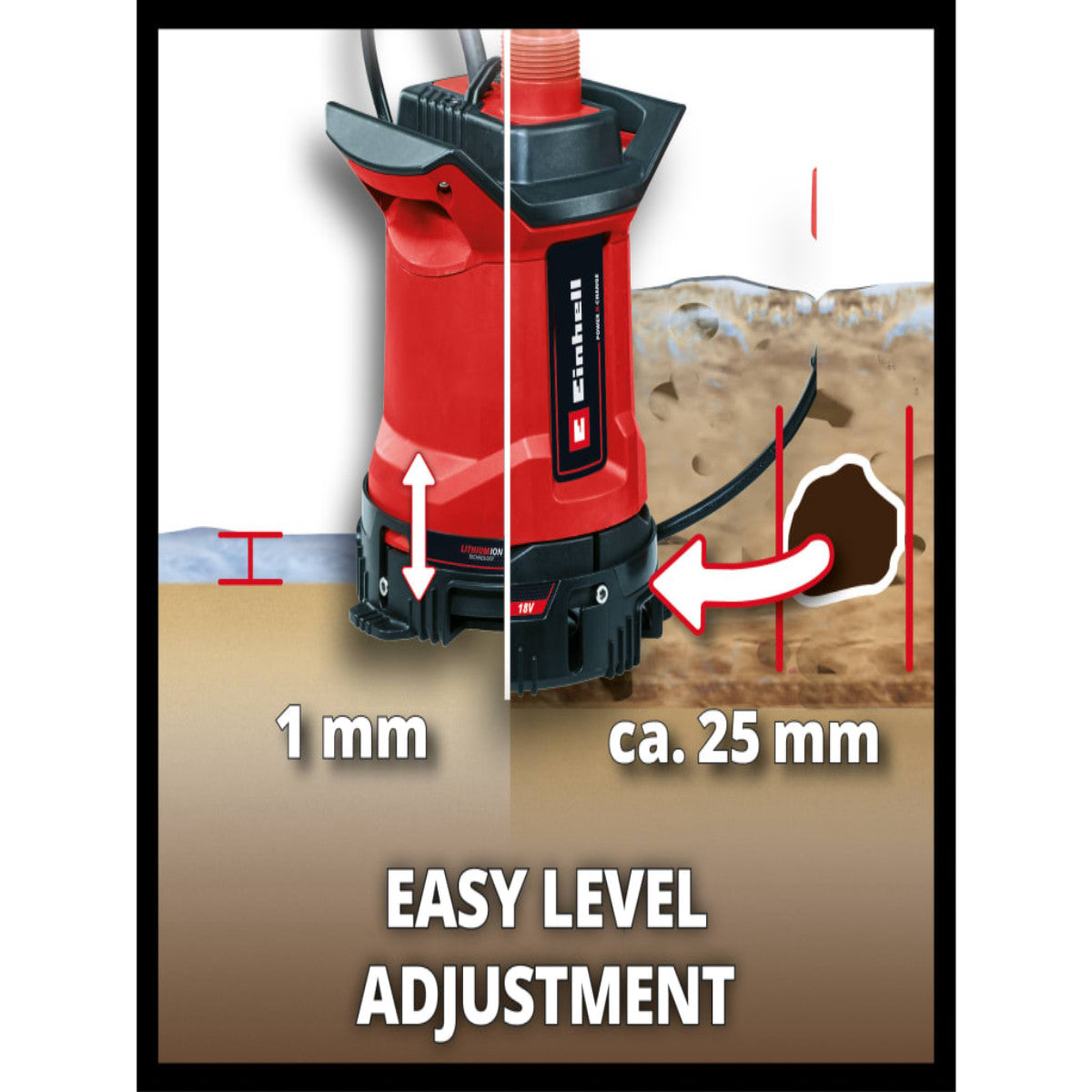Einhell GE-DP 18/25 LL Li - Solo Power X-Change Dirty Water Pump 18V Bare Unit EINGEDP1825N