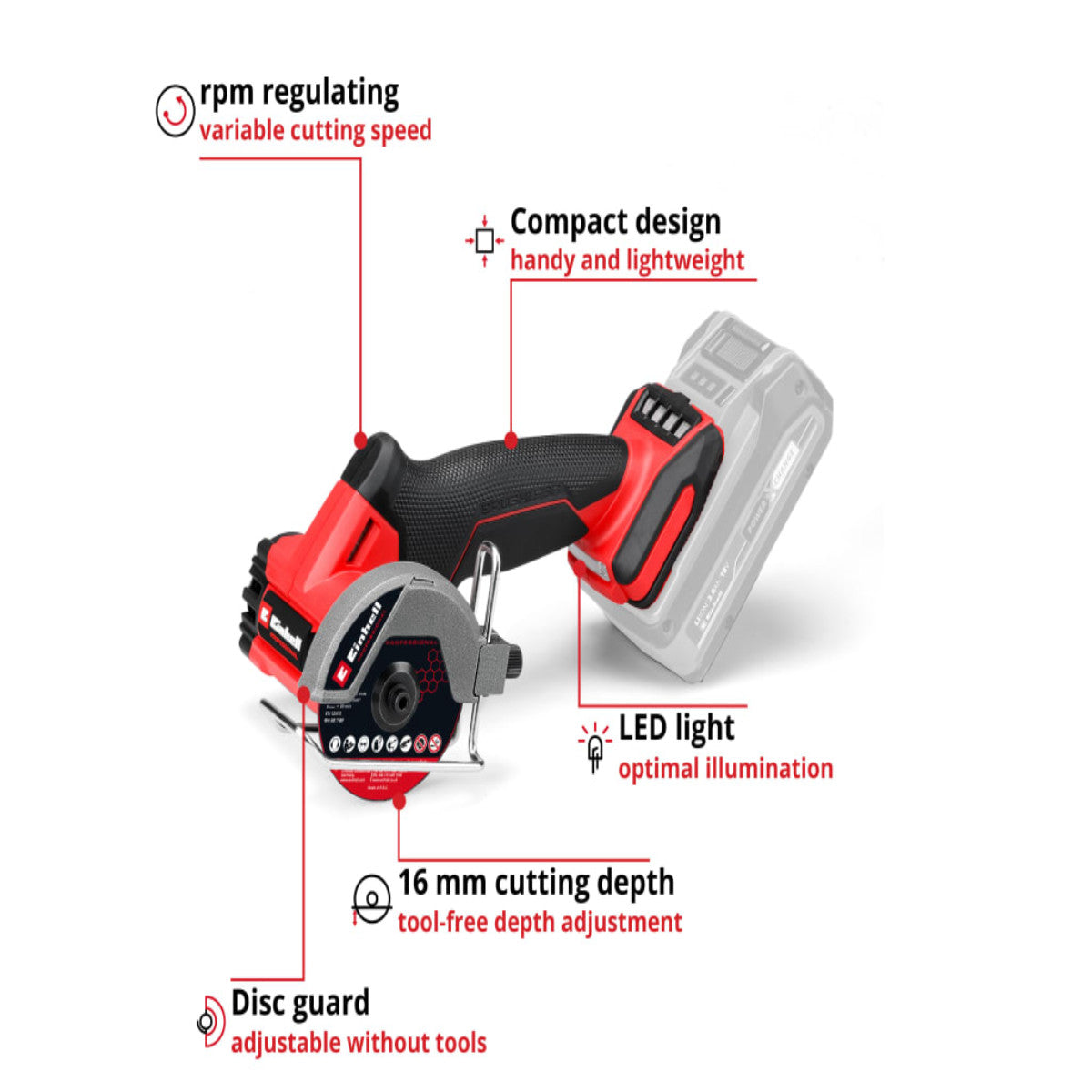Einhell TP-CO 18/76-C Li BL - Solo PROFESSIONAL Cut-Off Grinder 76mm 18V Bare Unit EINTPCO1876N