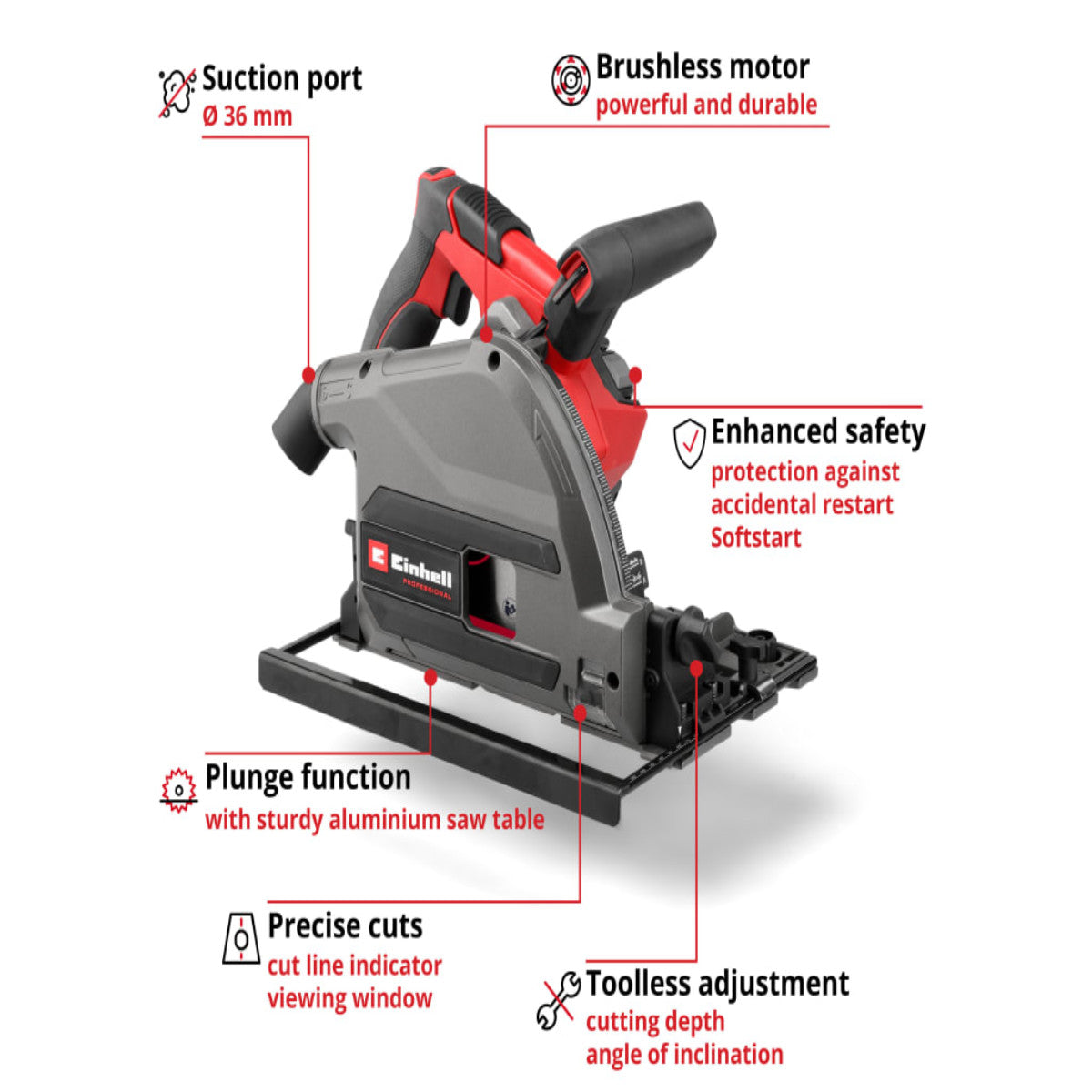 Einhell TP-PS 18/165 Li BL - Solo PROFESSIONAL Plunge Cut Saw 18V Bare Unit EINTPPS165N