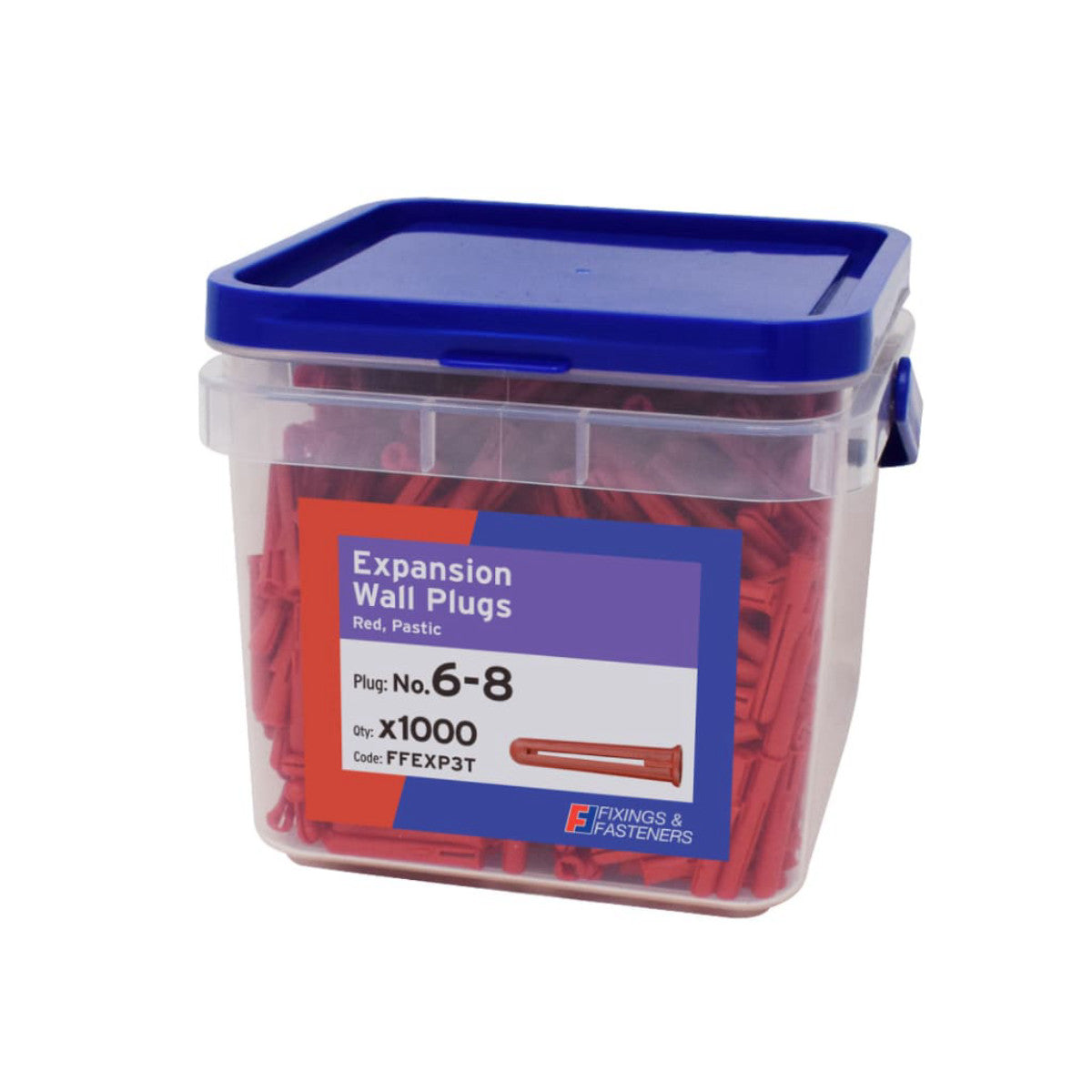 ForgeFix Expansion Wall Plugs Wall Plug Red 6-8 Tub 1000 FORFFEXP3T