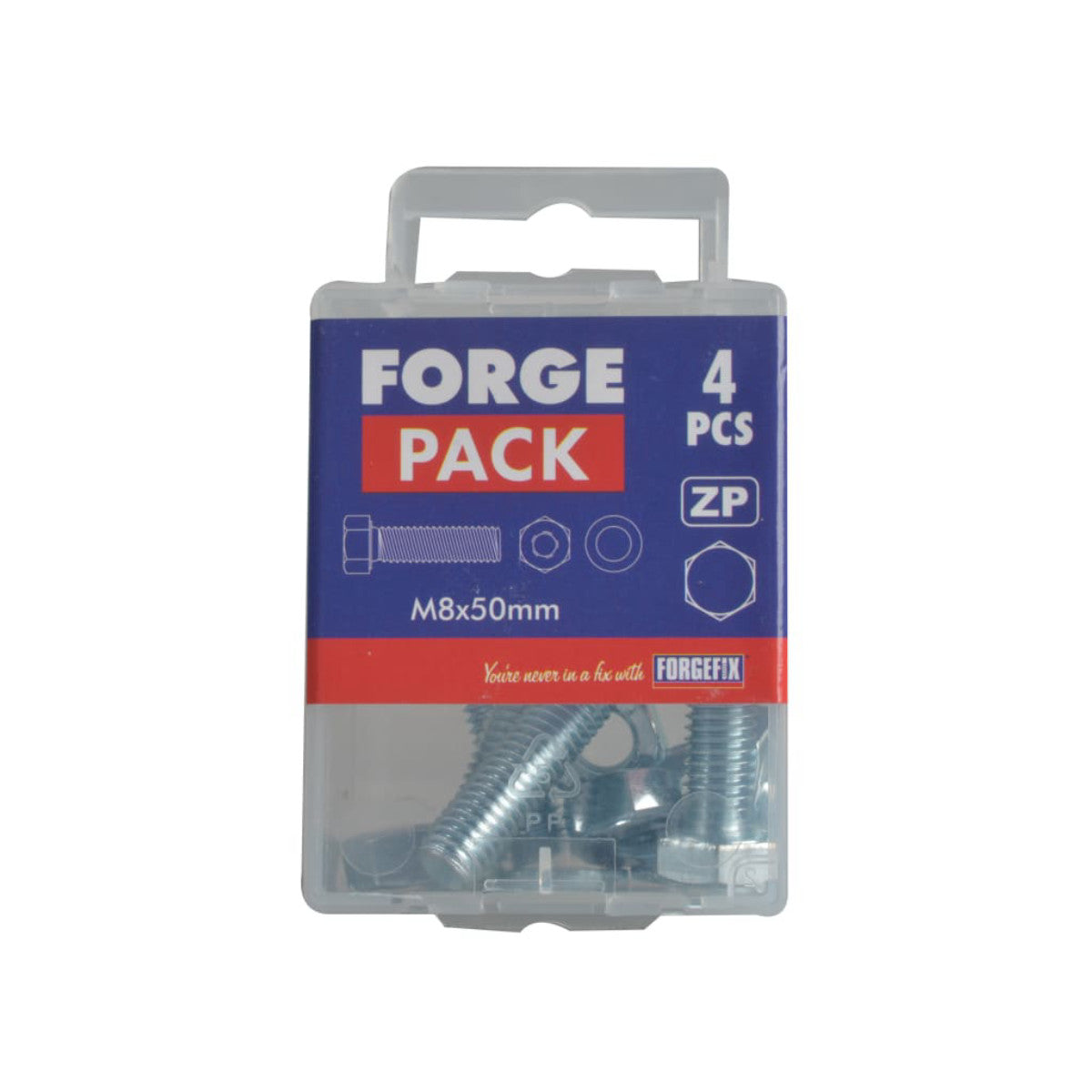 ForgeFix High Tensile Set Screw ZP M8 x 50mm ForgePack 4 FORFPHBN850