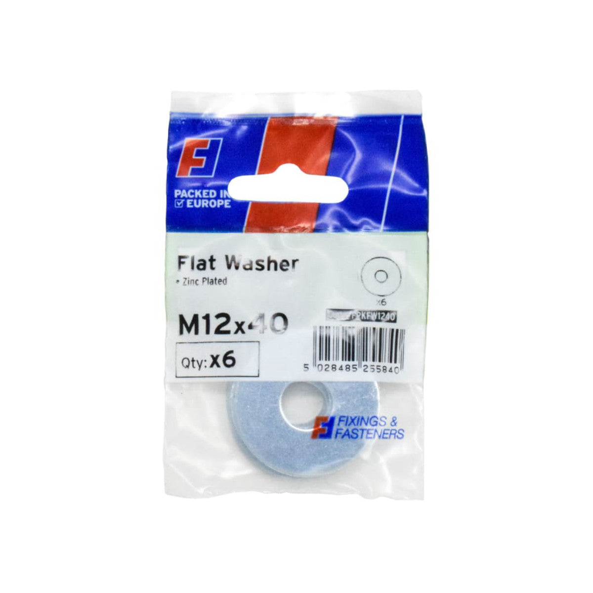 ForgeFix Flat Washers ZP M12 x 40mm ForgePack 6 FORFPKFW1240