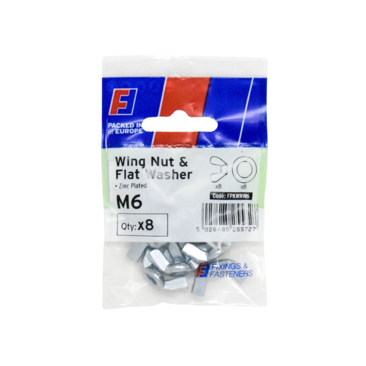ForgeFix Wing Nut & Washer M6 ForgePack 8 FORFPKWNW6