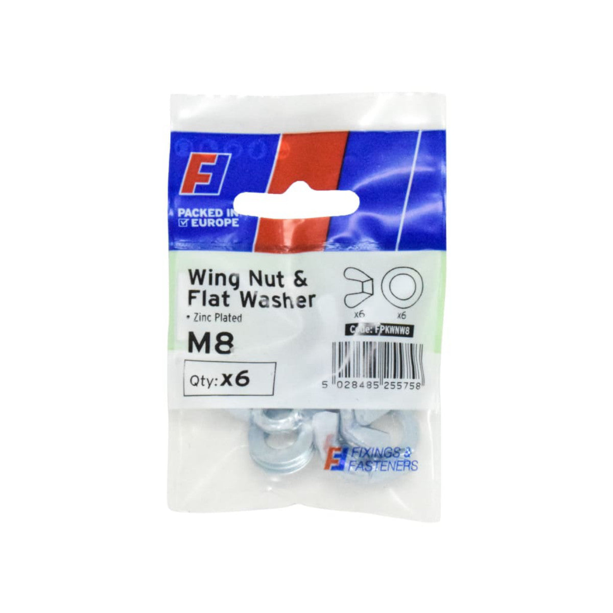 ForgeFix Wing Nut & Washer M8 ForgePack 6 FORFPKWNW8