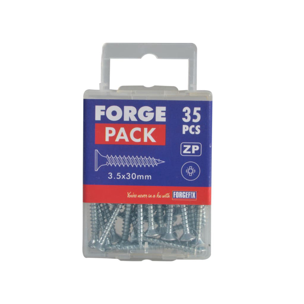 ForgeFix Multi-Purpose Pozi Compatible Screw CSK ST ZP 3.5 x 30mm Forge Pack 35 FORFPMP3530Z
