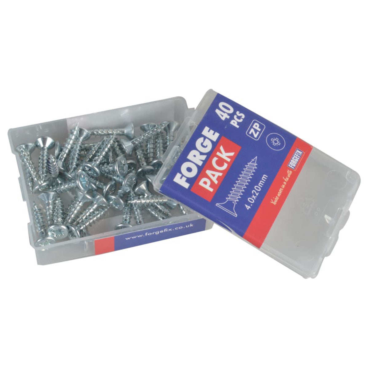 ForgeFix Multi-Purpose Pozi Compatible Screw CSK ST ZP 4.0 x 20mm Forge Pack 40 FORFPMP420Z