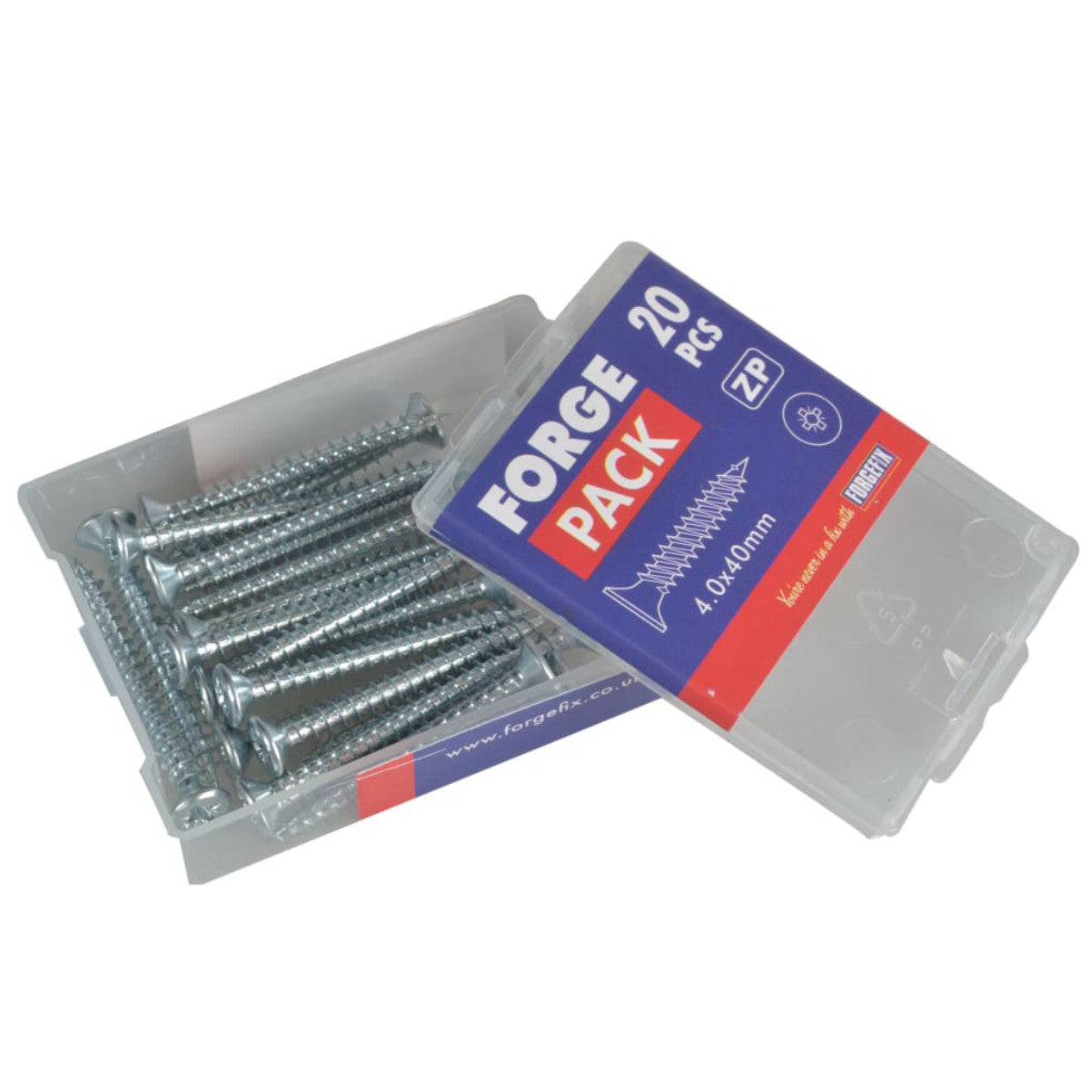 ForgeFix Multi-Purpose Pozi Compatible Screw CSK ST ZP 4.0 x 40mm Forge Pack 20 FORFPMP440Z