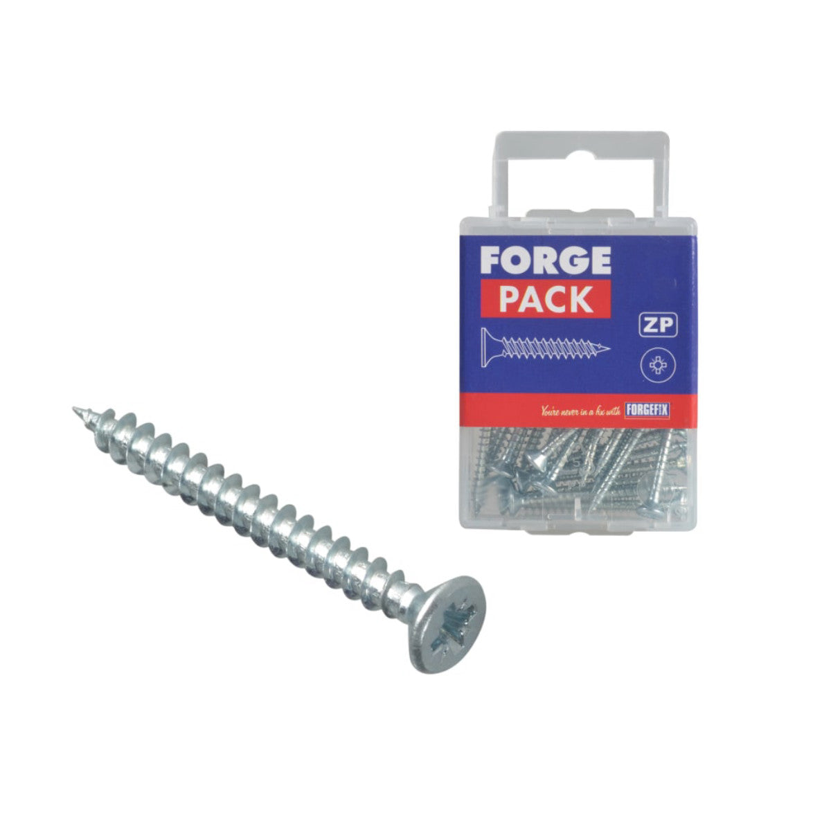 ForgeFix Multi-Purpose Pozi Compatible Screw CSK ST ZP 4.0 x 40mm Forge Pack 20 FORFPMP440Z