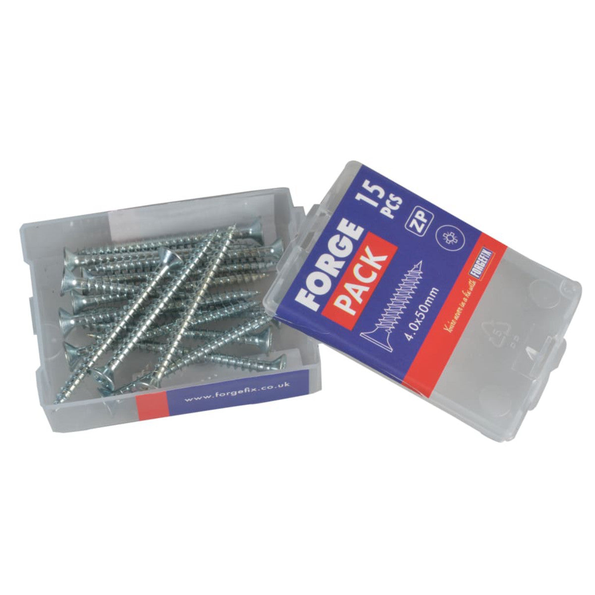 ForgeFix Multi-Purpose Pozi Compatible Screw CSK ST ZP 4.0 x 50mm Forge Pack 15 FORFPMP450Z