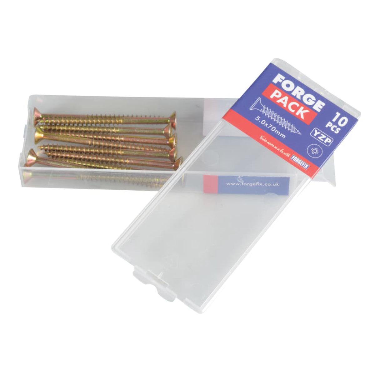 ForgeFix Multi-Purpose Pozi Compatible Screw CSK ST ZYP 5.0 x 70mm Forge Pack 10 FORFPMP570Y