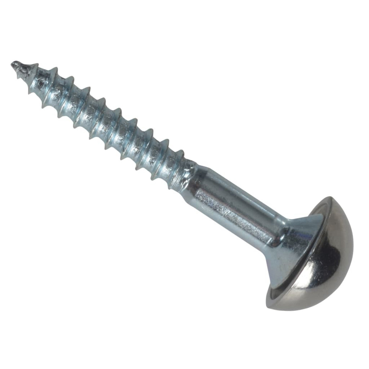 ForgeFix Mirror Screw Chrome Domed Top Slotted ZP 1.1/4in x 8 Forge Pack 8 FORFPMS1148