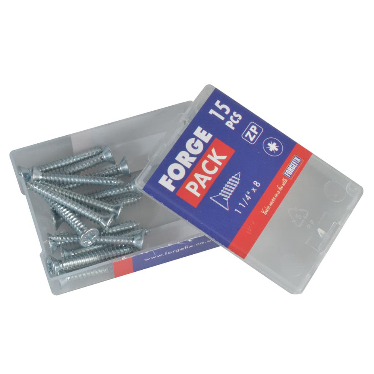 ForgeFix Self-Tapping Screw Pozi Compatible Pan Head ZP 1.1/4in x 8 ForgePack 20 FORFPS1148Z