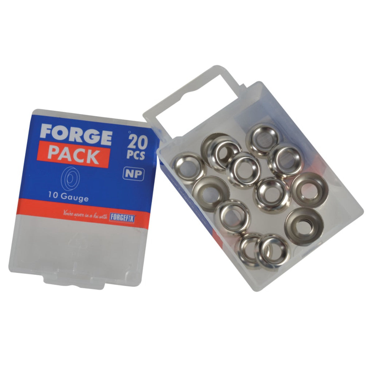 ForgeFix Screw Cup Washer Nickle Plated No.10 ForgePack 20 FORFPSCW10N
