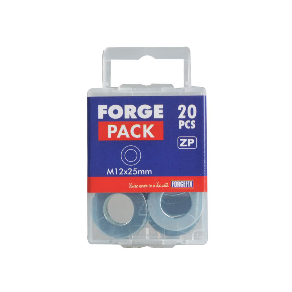 ForgeFix Flat Penny Washer ZP M12 x 25mm ForgePack 20 FORFPWAS1225