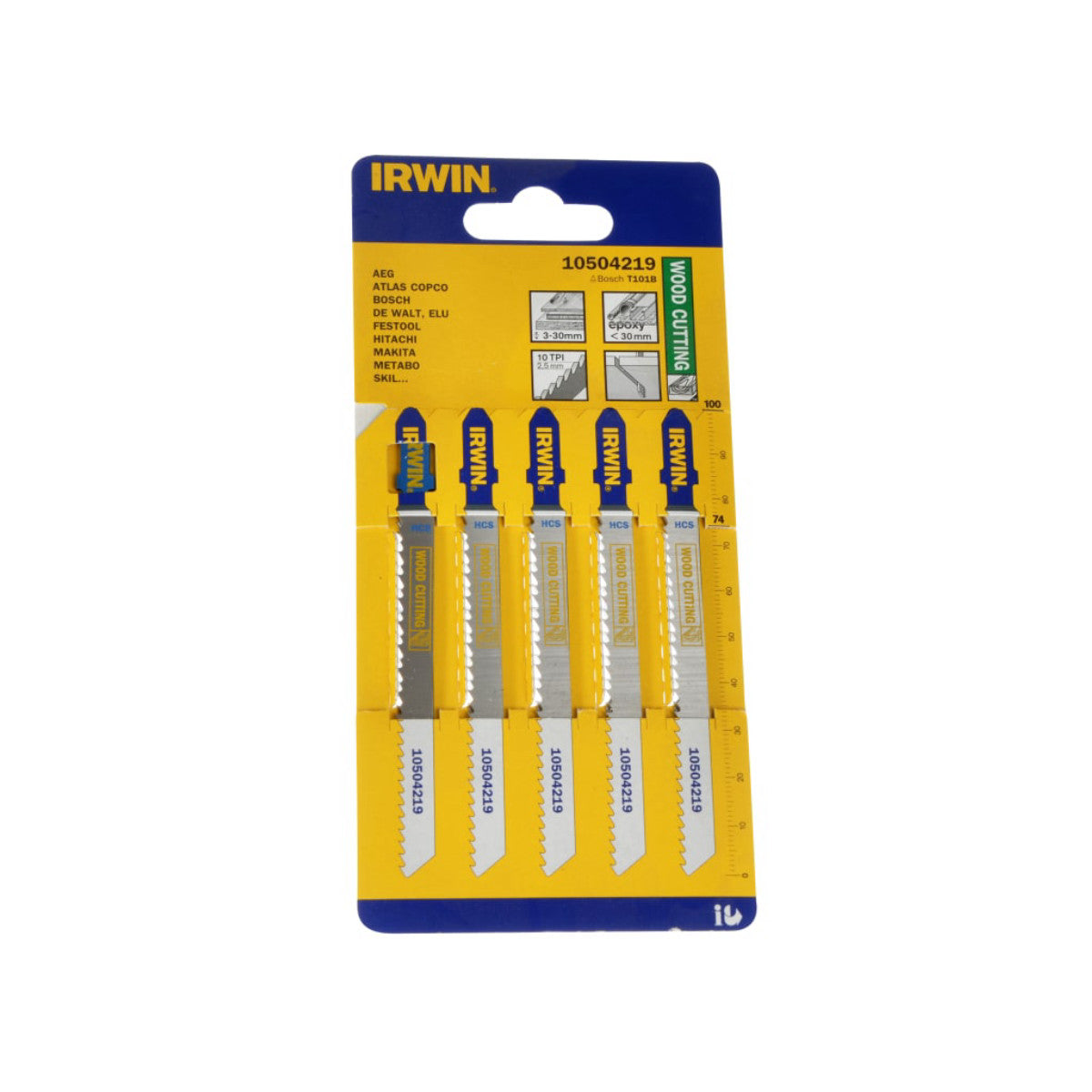 IRWIN Wood Jigsaw Blades Pack of 5 T101B IRW10504219