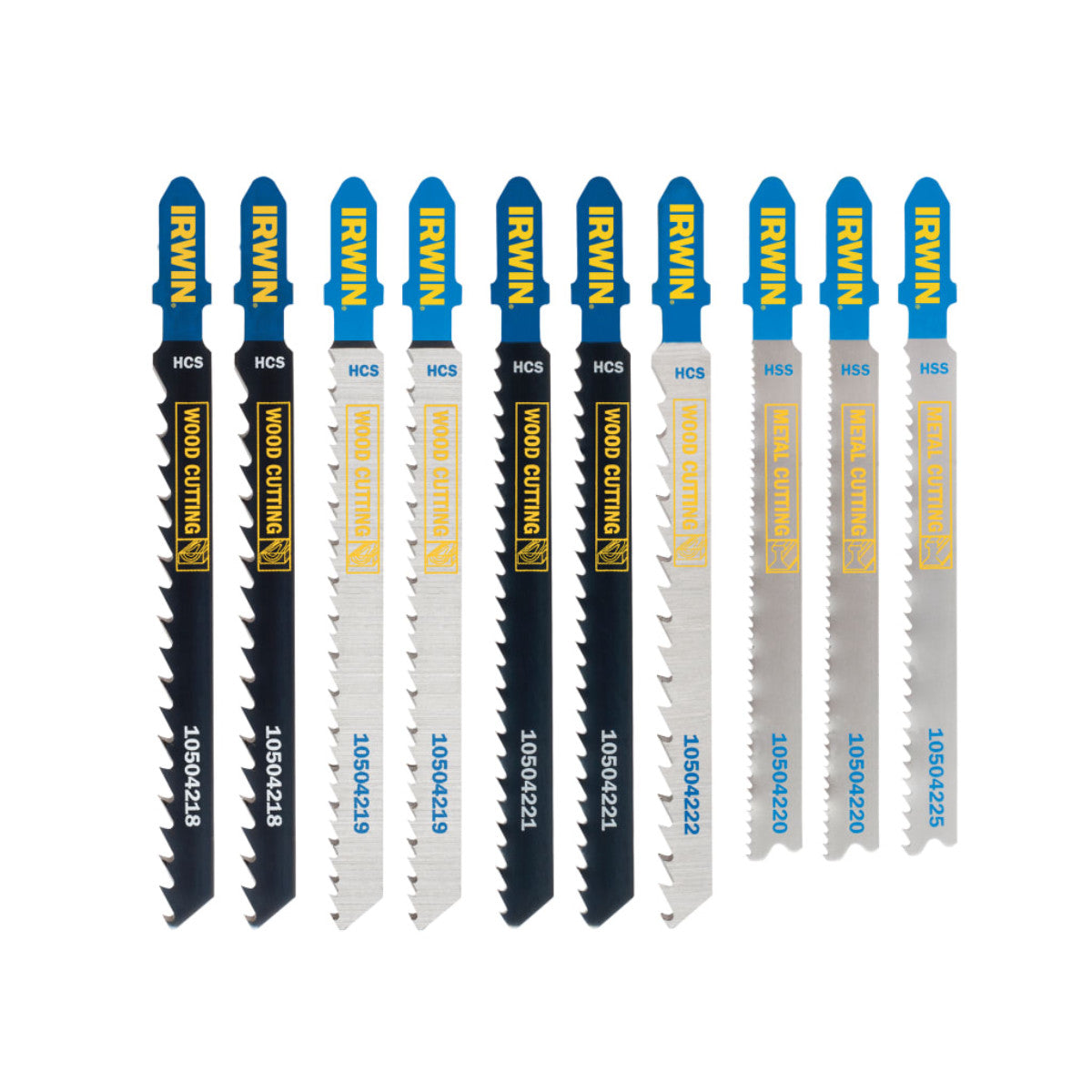 IRWIN HCS/HSS T-Shank Jigsaw Blade Set, 10 Piece IRW10505817