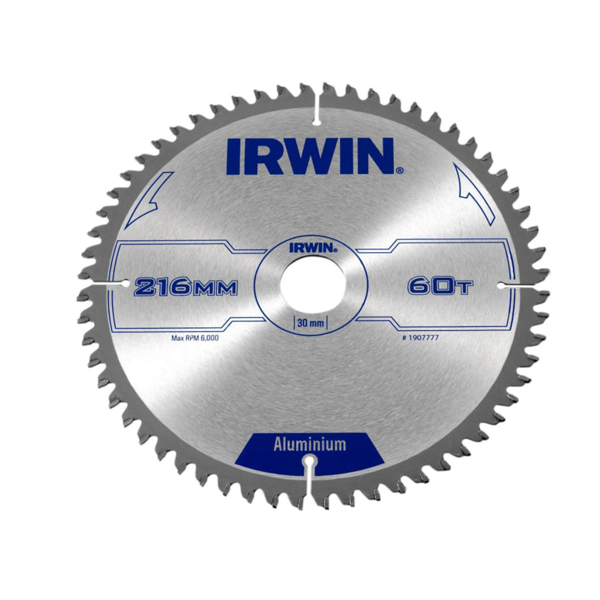 IRWIN Professional Aluminium Circular Saw Blade 216 x 30mm x 60T TCG IRW1907777