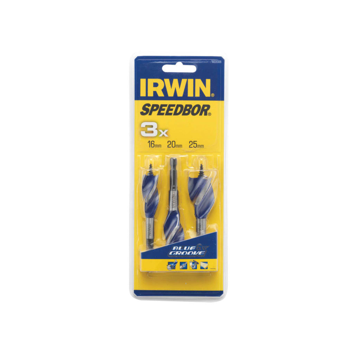 IRWIN Blue Groove 6X Stubby Wood Bit Set, 3 Piece IRW1922006