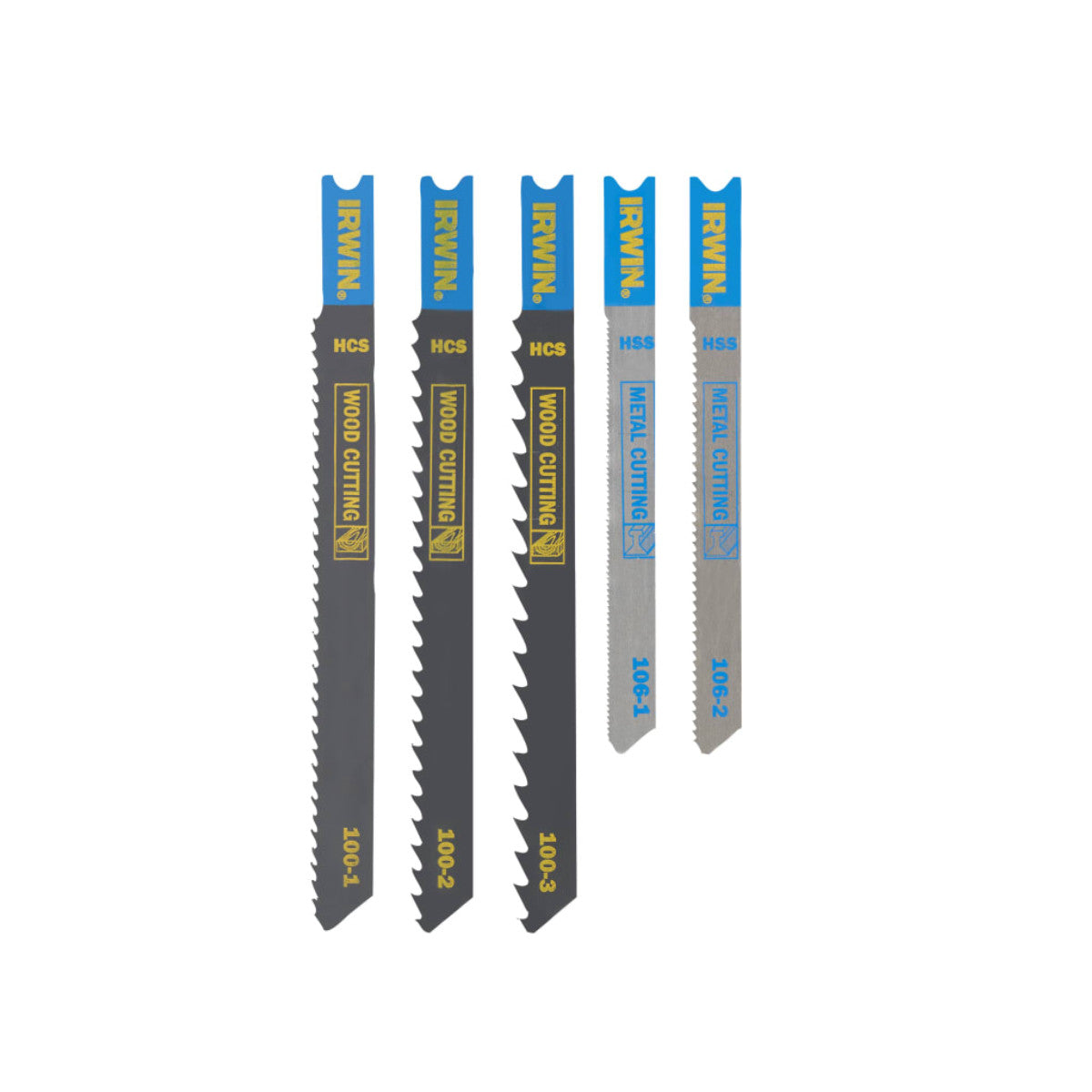 IRWIN HCS/HSS U-Shank Jigsaw Blade Set, 5 Piece IRWIW1014502