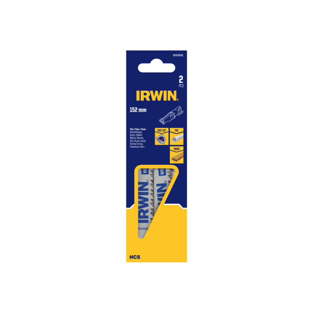 IRWIN Sabre Saw Blade Wood/PVC Cutting 152mm (Pack 2) IRWIW1016301