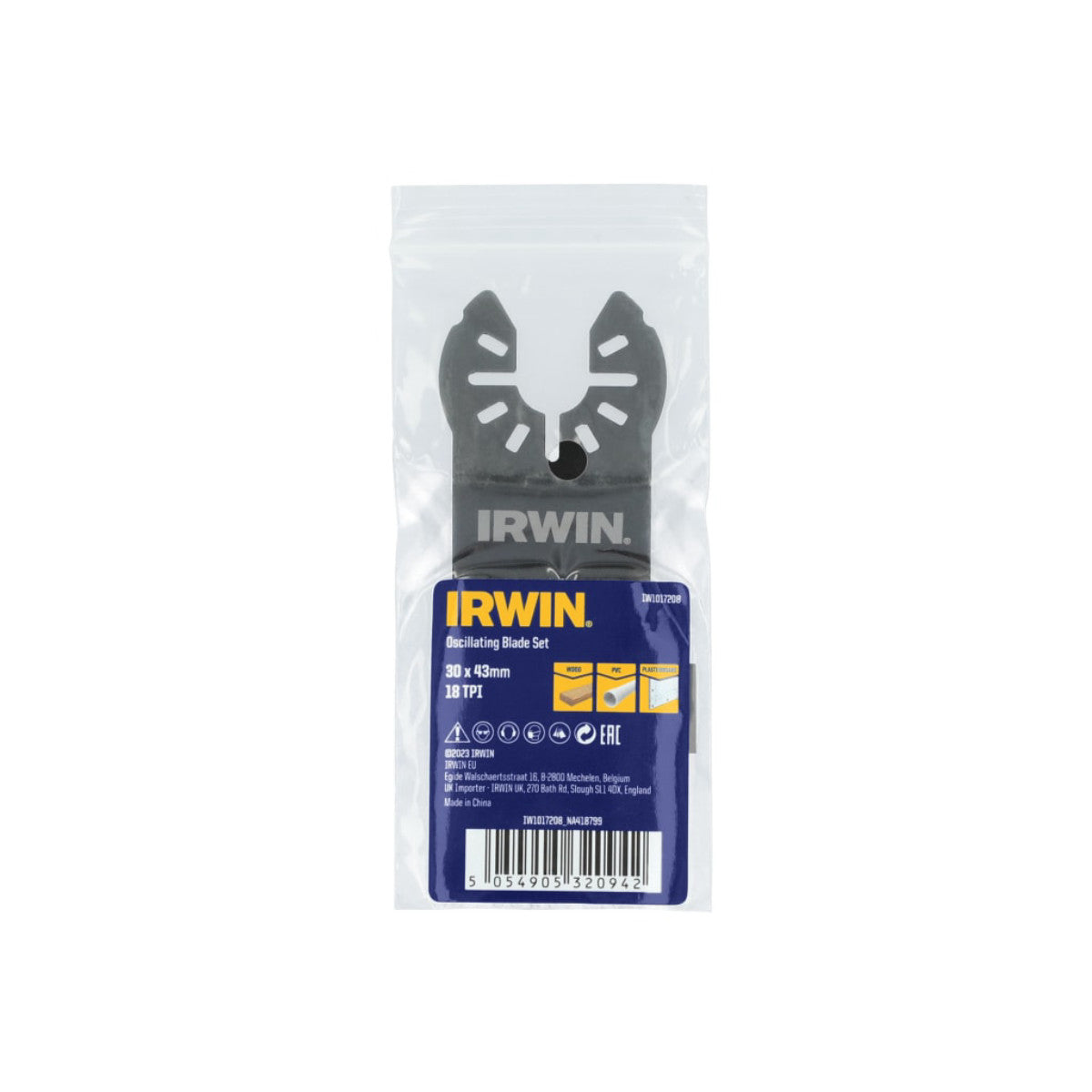 IRWIN Fastcut Wood Oscillating Blade 30 x 43mm x 18 TPI IRWIW1017208