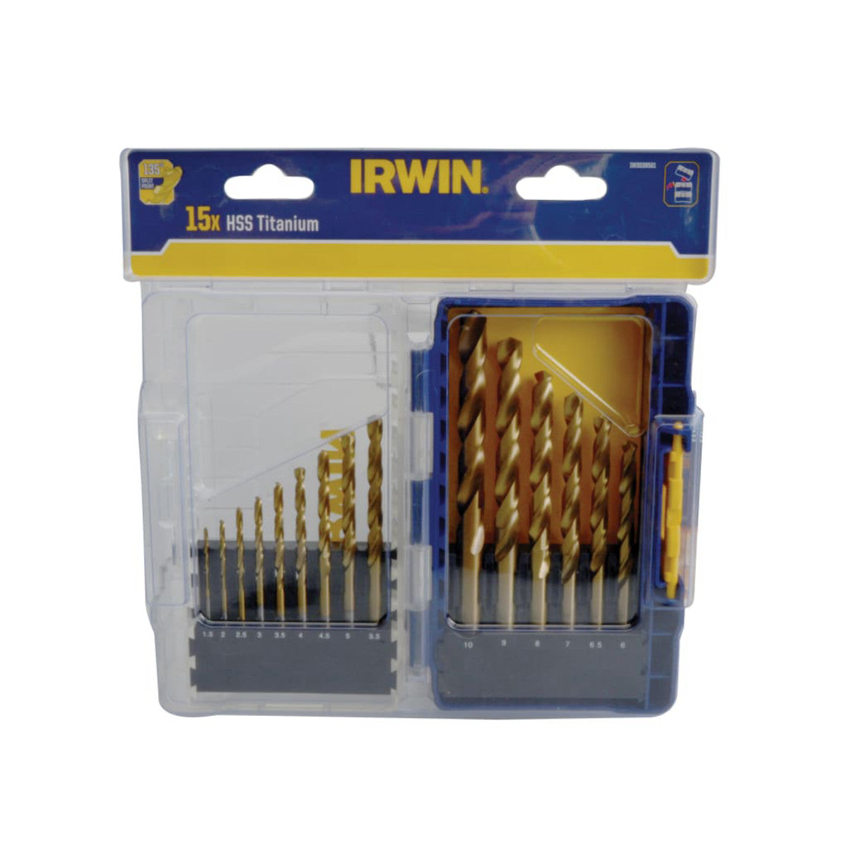 IRWIN HSS Titanium Metal Drill Bit Set, 15 Piece IRWIW3038501