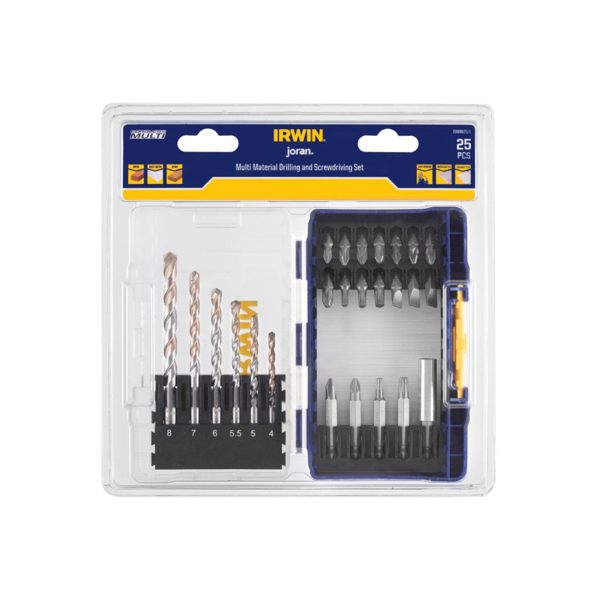 IRWIN Multi Material & Screwdriving Set, 25 Piece IRWIW6062521