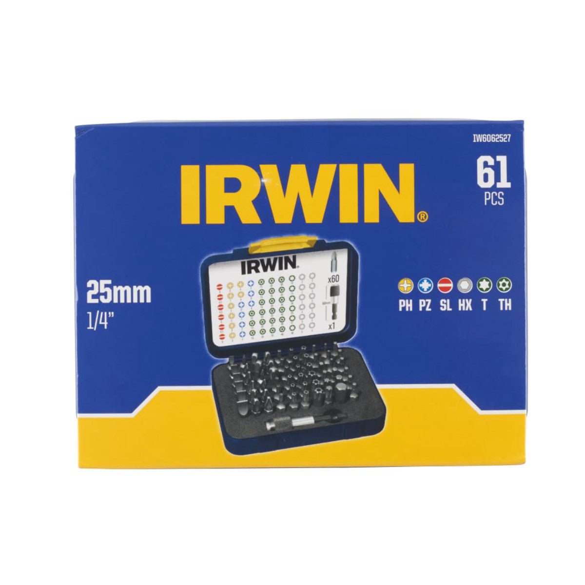 IRWIN Colour Coded Screwdriver Bit Set, 61 Piece IRWIW6062527
