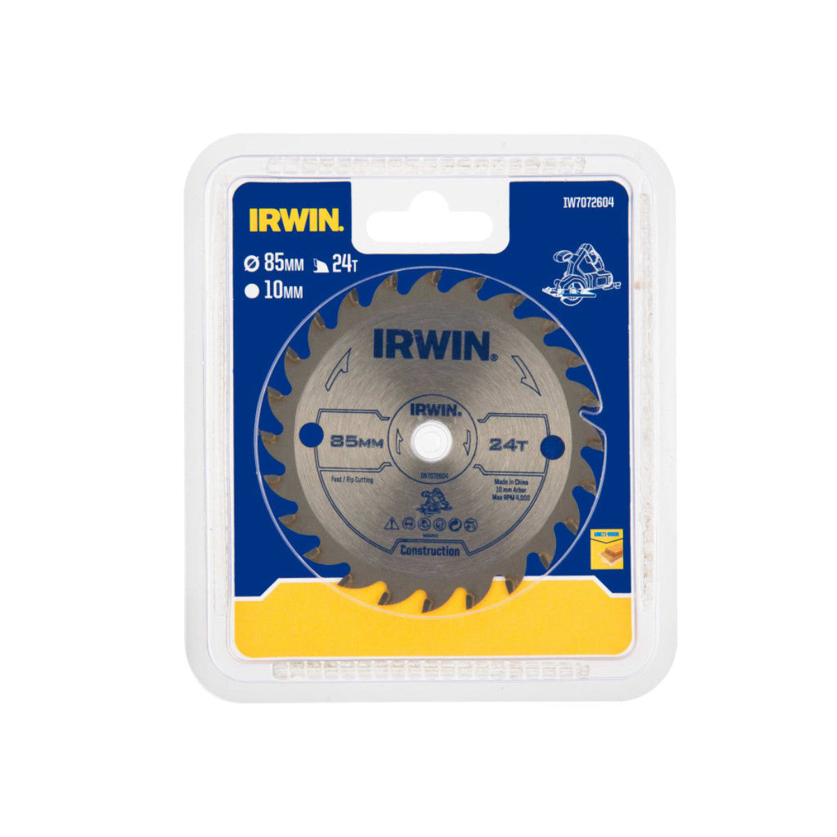 IRWIN General Purpose Saw Blade 85 x 10mm x 24T ATB IRWIW7072604