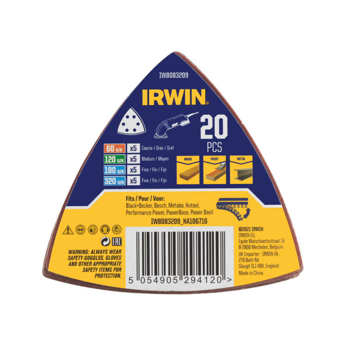 IRWIN Detail Sander Sheet Set, 20 Piece IRWIW8083209