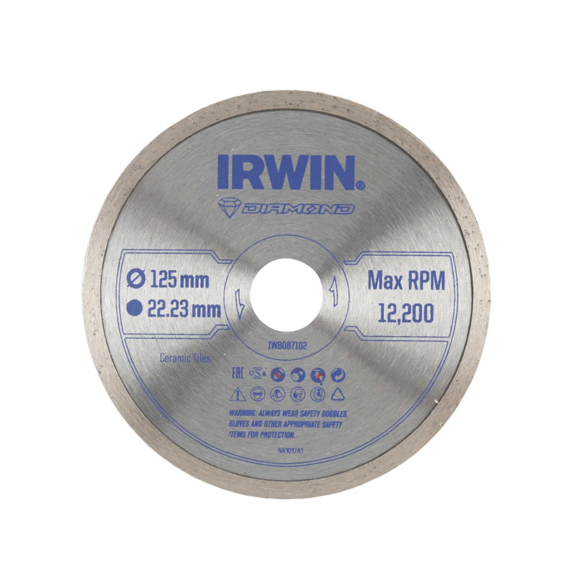 IRWIN Continuous Rim Diamond Blade 125 x 22.23mm IRWIW8087102