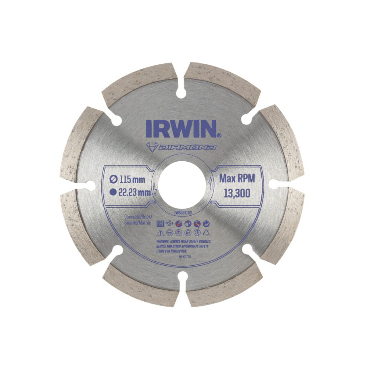 IRWIN Segmented Diamond Blade 115 x 22.23mm IRWIW8087103