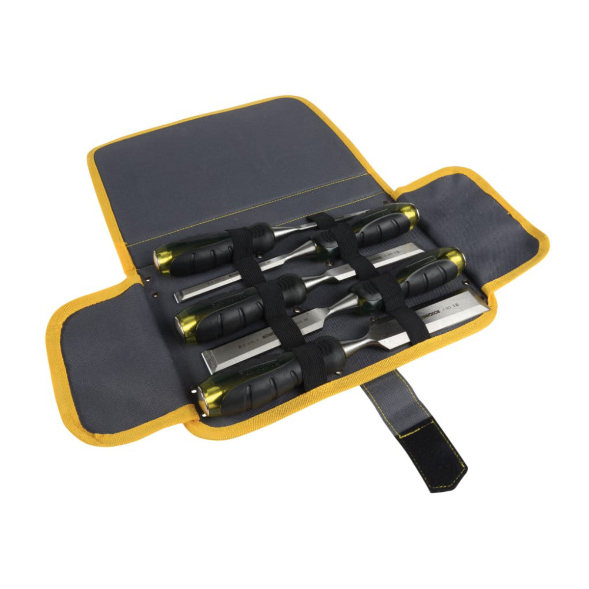 Roughneck Pro Series Bevel Edge Chisel Set in Canvas Wallet, 5 Piece ROU30175