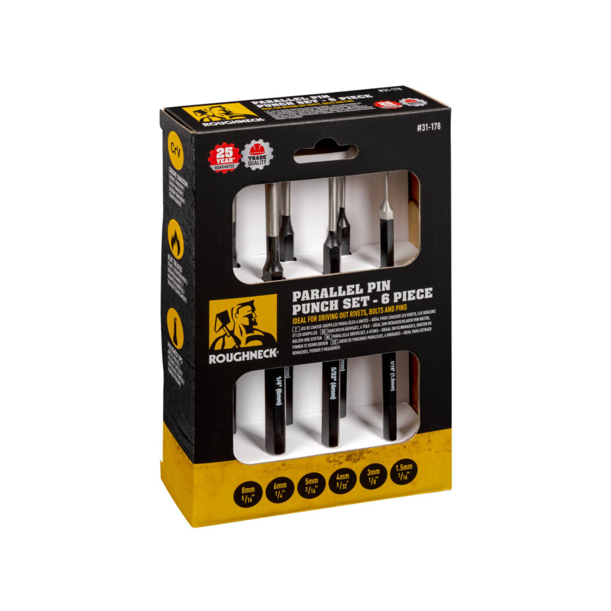Roughneck Parallel Pin Punch Set, 6 Piece ROU31178