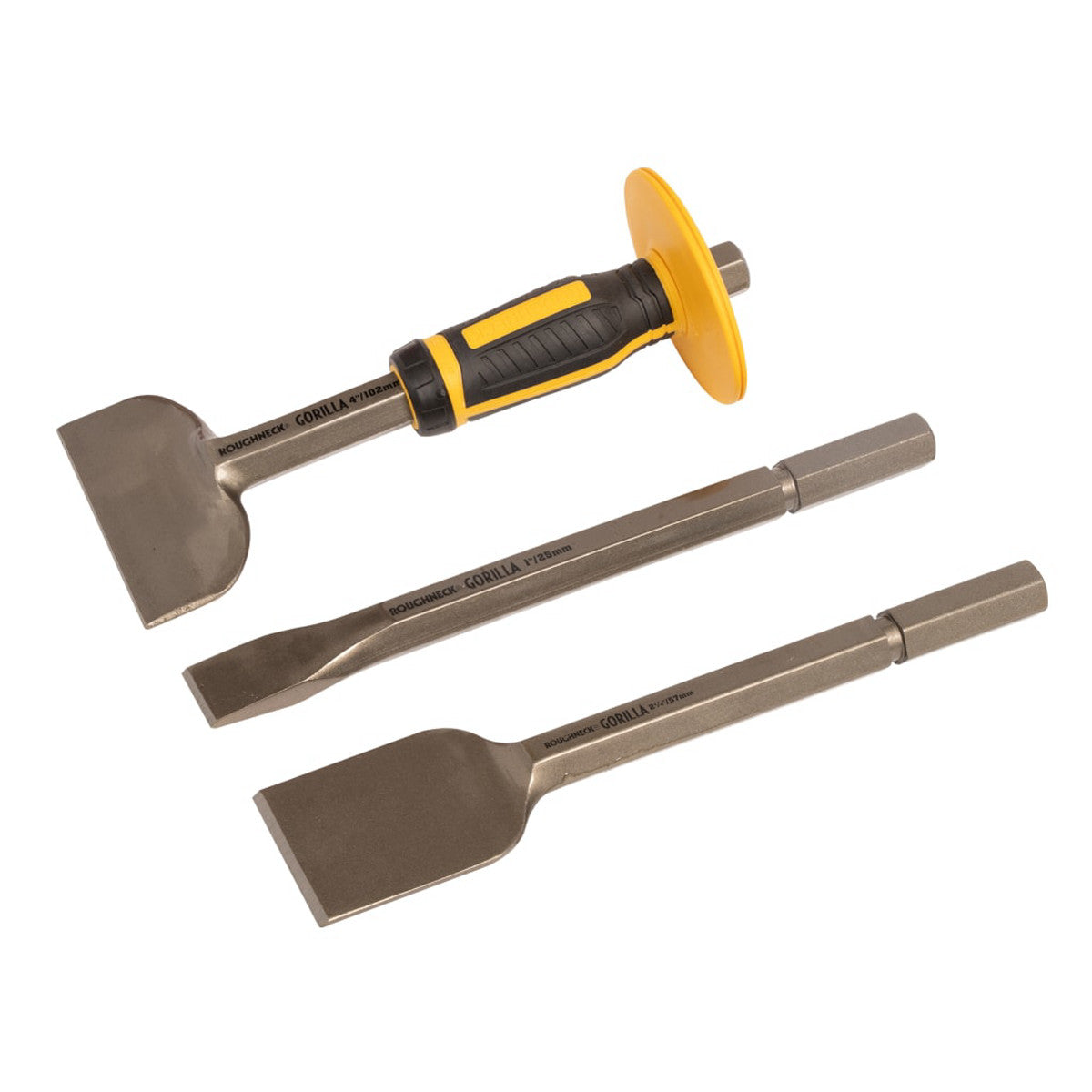 Roughneck GORILLA Bolster & Chisel Set with Canvas Tool Roll, 3 Piece ROU31935