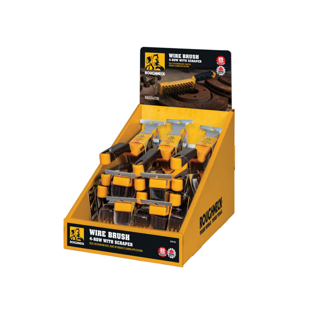 Roughneck Wire Brush 4 Row with Scraper CDU ROU52042CDU