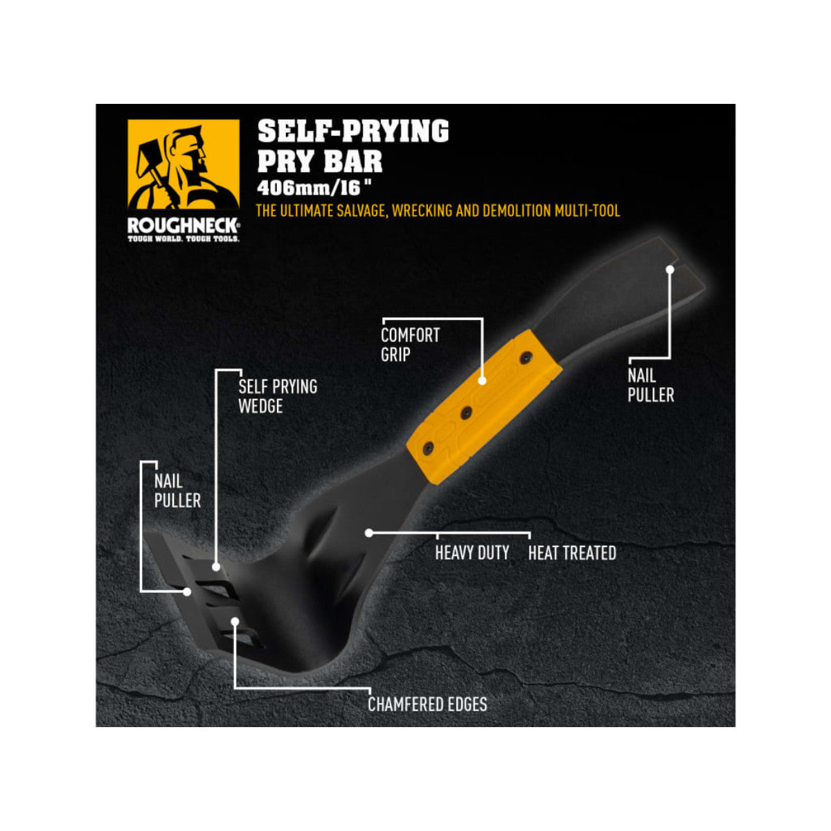 Roughneck Self‑Prying Pry Bar 406mm (16in) ROU64448