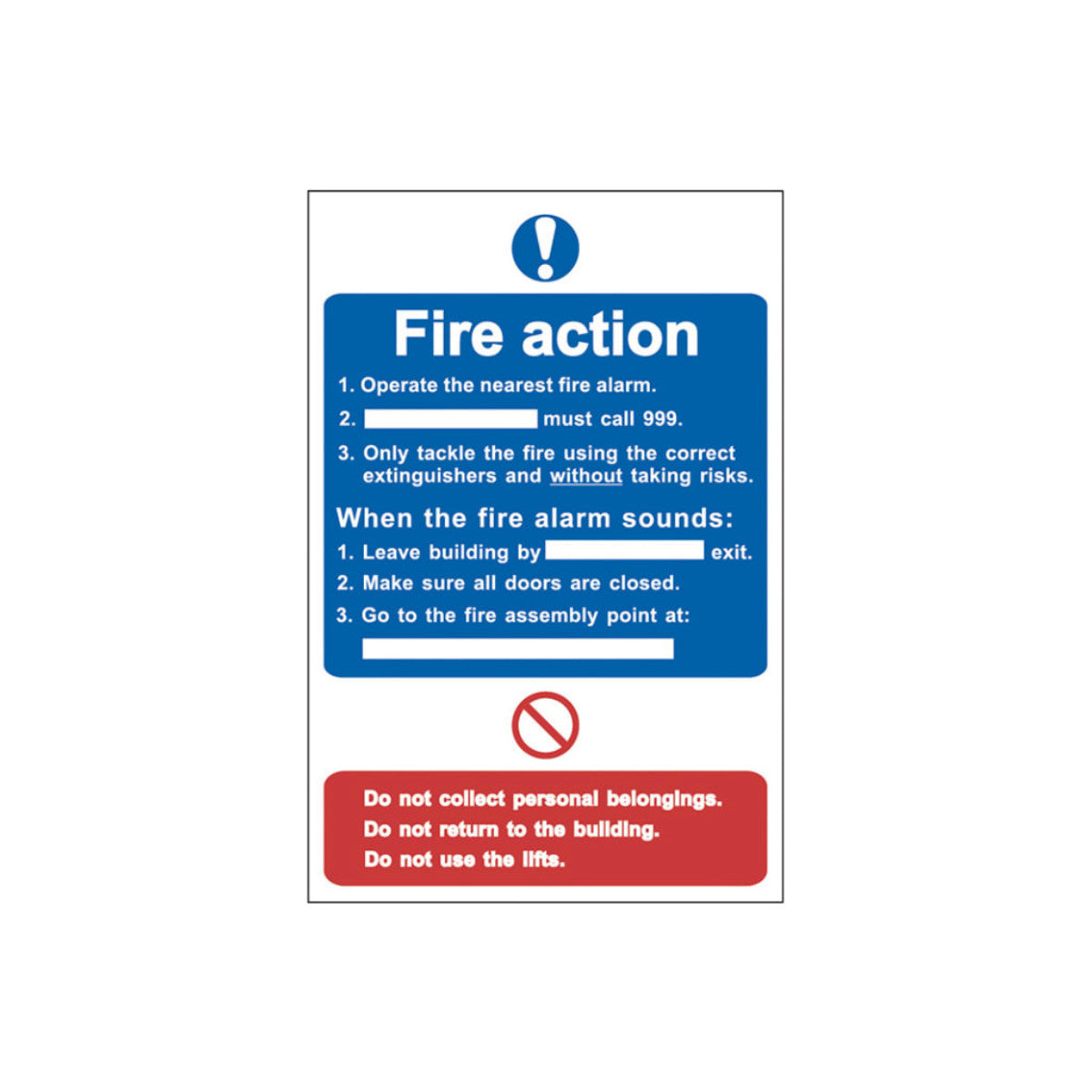 Scan Fire Action Procedure - PVC Sign 200 x 300mm SCA0165