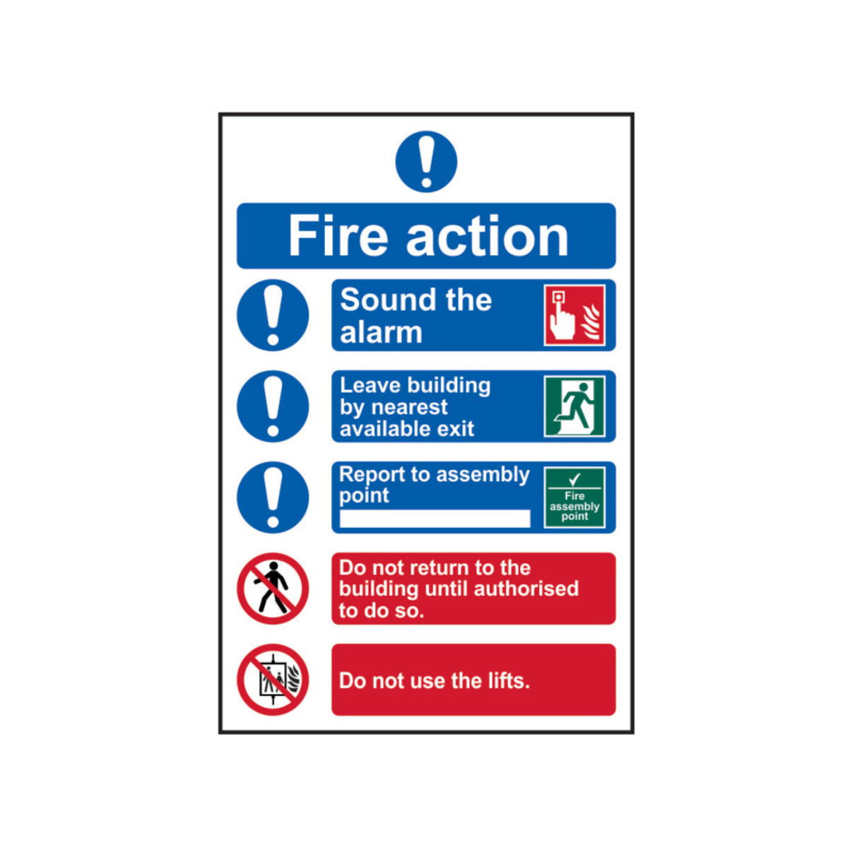 Scan Fire Action Procedure, Style 2 - PVC Sign 200 x 300mm SCA0178