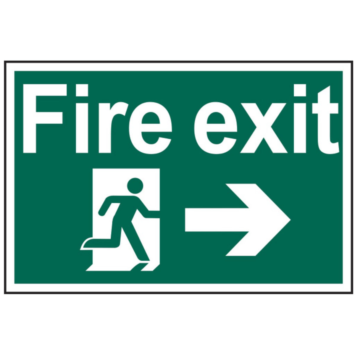 Scan Fire Exit Running Man Arrow Right - PVC Sign 300 x 200mm SCA1504