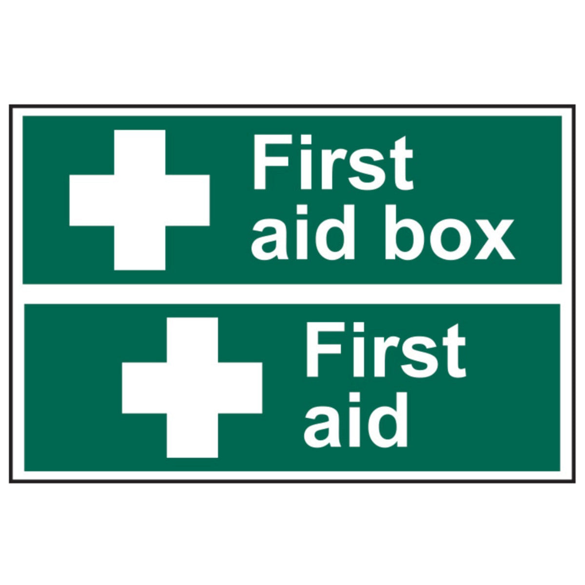 Scan First Aid Box / First Aid - PVC Signs 300 x 100mm SCA1553