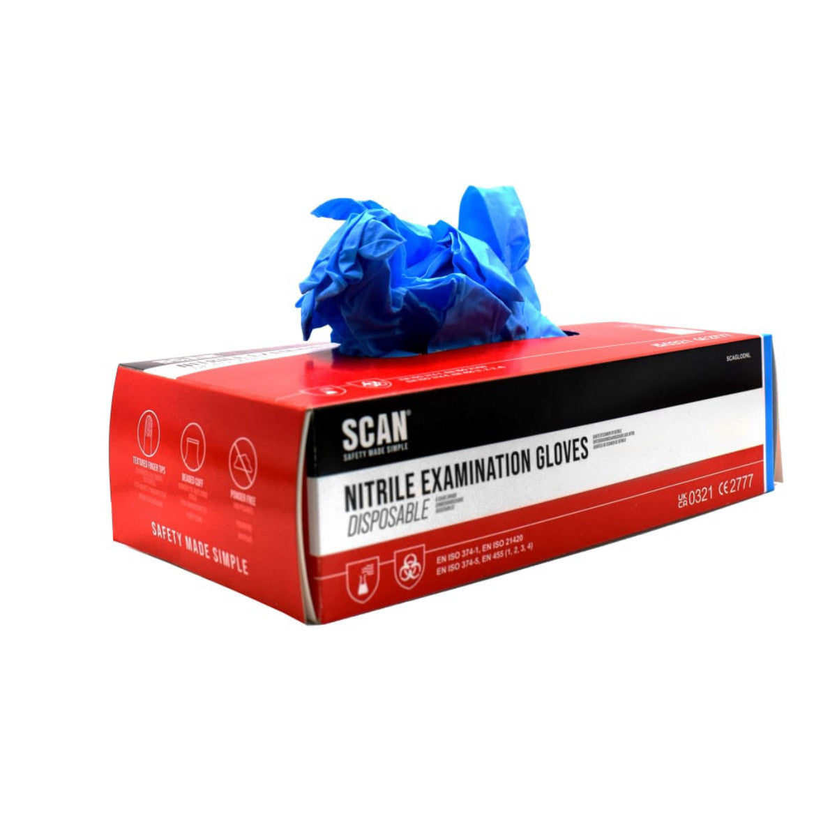 Scan Blue Nitrile Disposable Gloves Large (Box of 100) SCAGLODNL