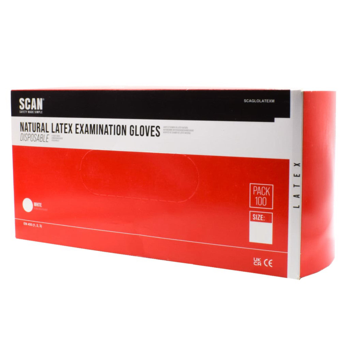 Scan Latex Gloves - XL (Box 100) SCAGLOLATEXX