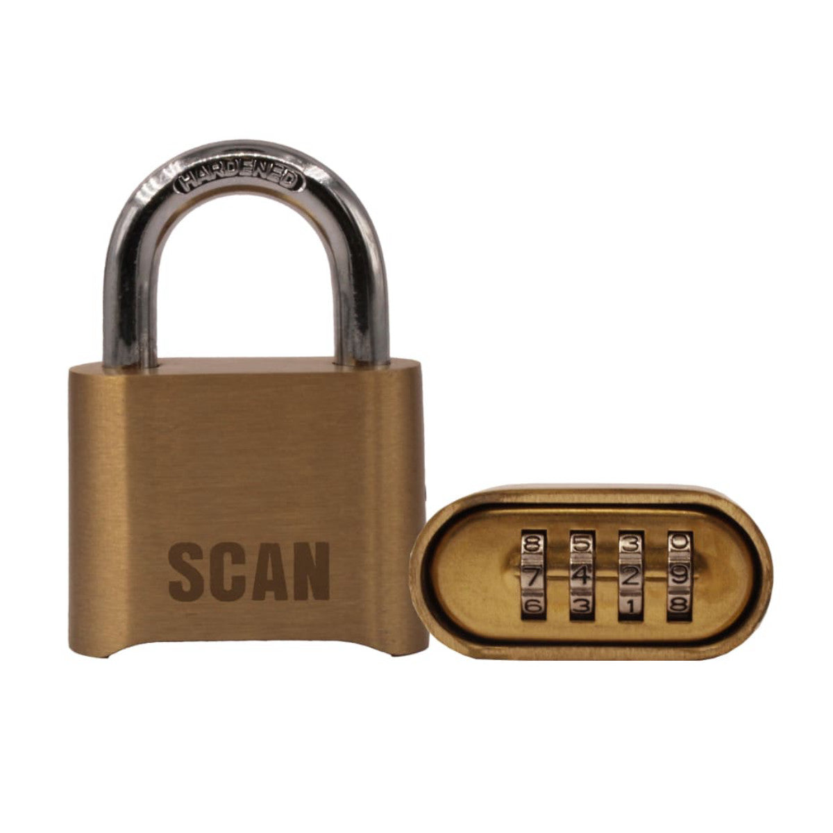Scan Brass Combination Padlock 50mm SCAPLBCOM