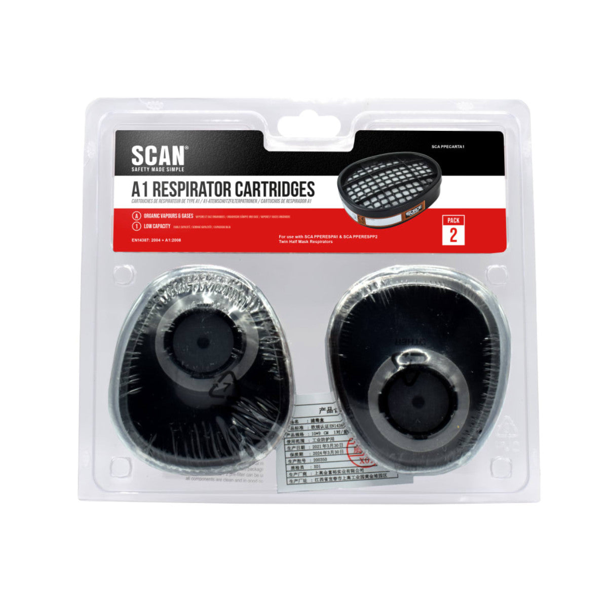 Scan Twin Filter Replacement Cartridge A1 (Pack of 2) SCAPPECARTA1