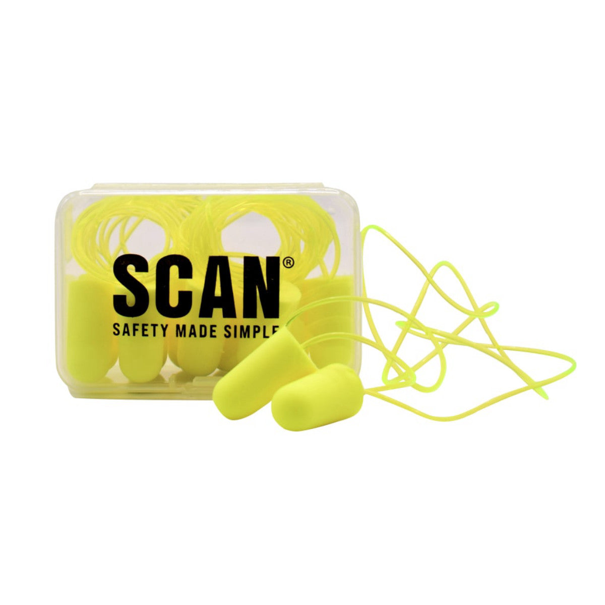 Scan Foam Earplugs & Cord (6 Pairs) SCAPPEEARPLC