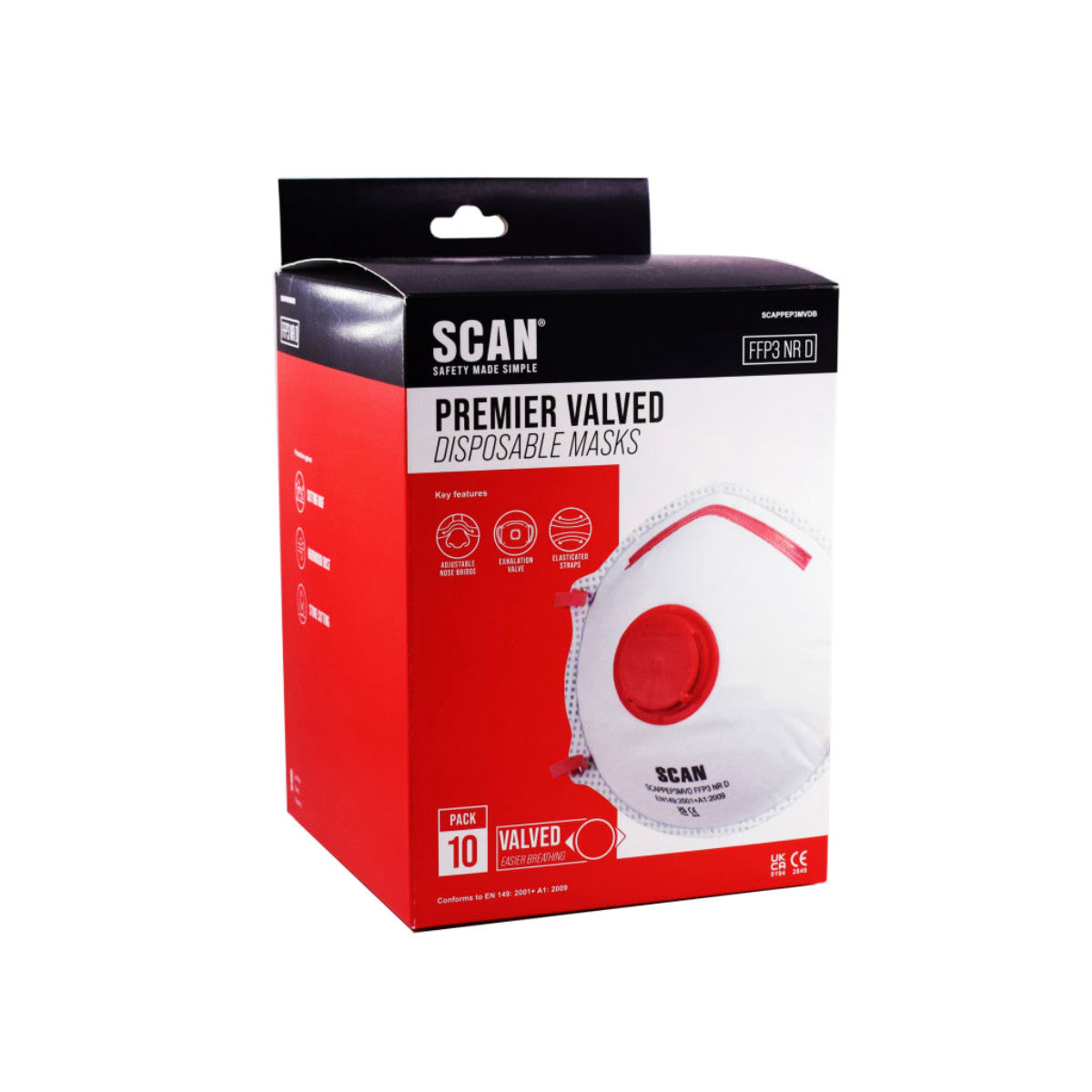 Scan Moulded Disposable Valved Masks FFP3 (Pack 10) SCAPPEP3MVDB